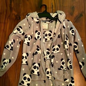 Panda onesie. Very comfortable and very soft.